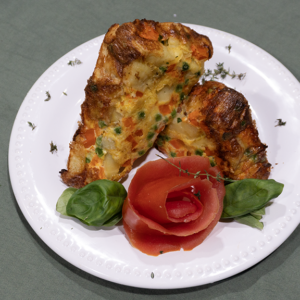 Budin salado de claras con vegetales
