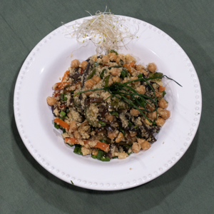 Cuscús con garbanzos y vegetales (Vegano)