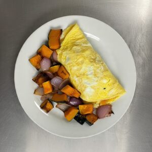 Omelette de claras con calabaza asada