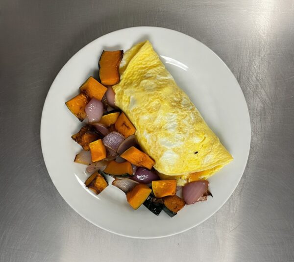 Omelette de claras con calabaza asada