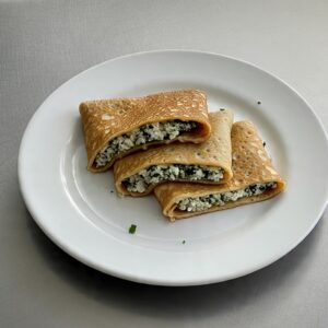 Crepes de avena, ricota y espinaca