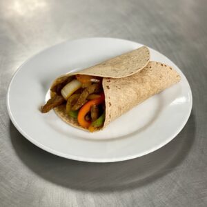Fajita de carne con vegetales