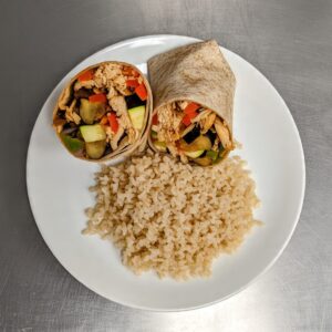 Wrap de pollo con arroz