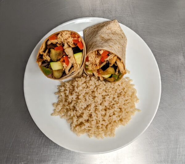 Wrap de pollo con arroz