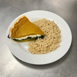 Pastel tricolor (calabaza, acelga y ricota con arroz integral)