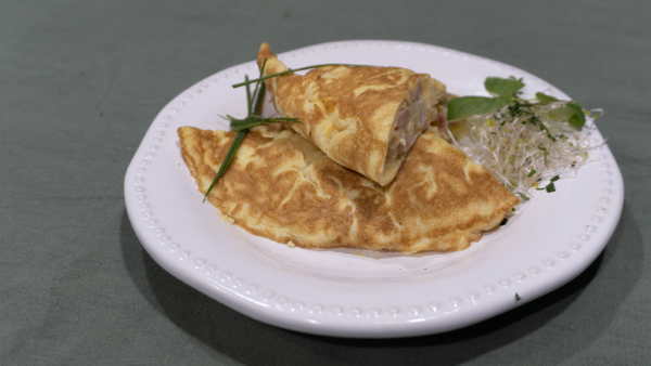 Omelette de jamón y queso