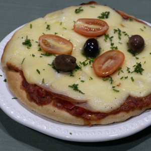 Pizza con jamón
