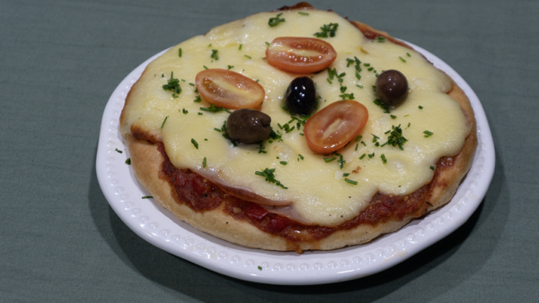 Pizza con jamón