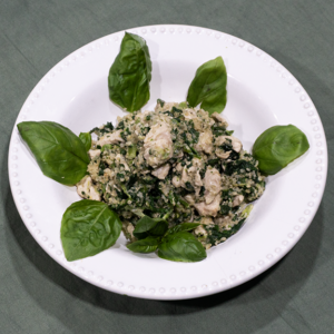 Risotto de quinoa con pollo y espinaca