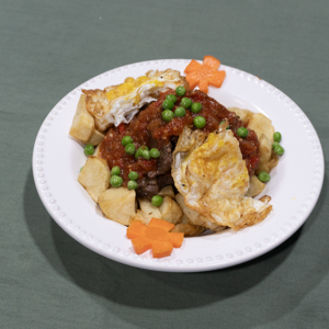Bifecitos a la riojana con papas perejiladas